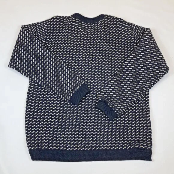 Vintage LL Bean Mens Wool Birdseye Crewneck Fisherman Sweater XL Tall Norway - Picture 5 of 7